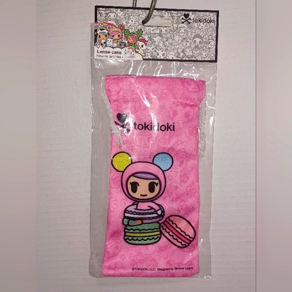 Tokidoki macarons pastry Drawstring pouch eyeglass case bag Kawaii pink new